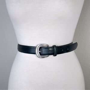 Talbots Vintage 1994 Leather Belt Silver Decorative Buckle Sz Medium‎